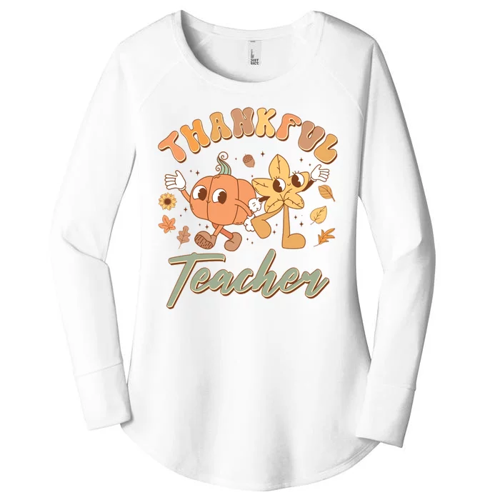 Cute Thanksgiving Thankful Teacher Women's Perfect Tri Tunic Long Sleeve Shirt