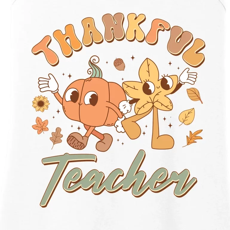 Cute Thanksgiving Thankful Teacher Ladies Essential Tank