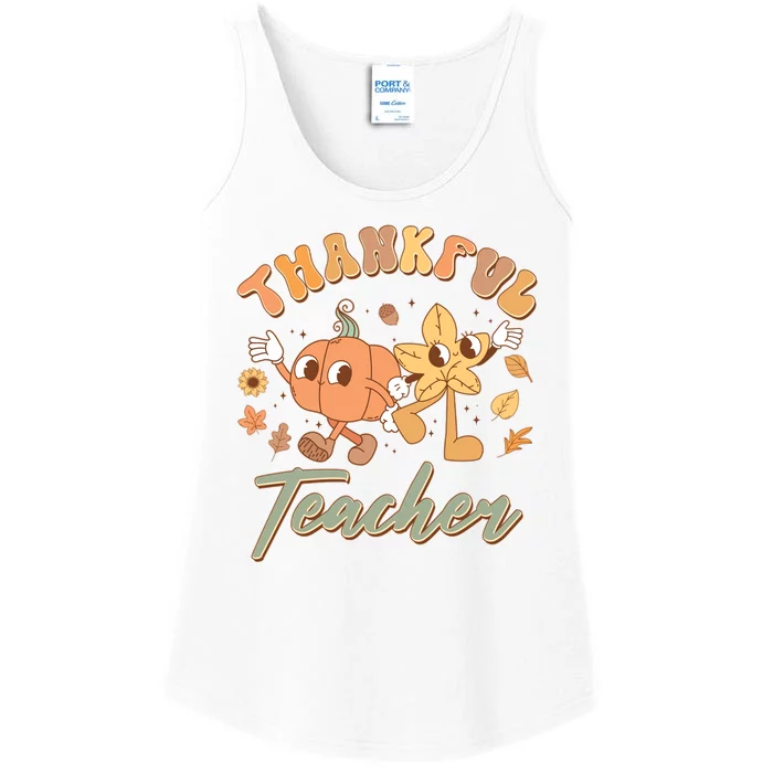 Cute Thanksgiving Thankful Teacher Ladies Essential Tank