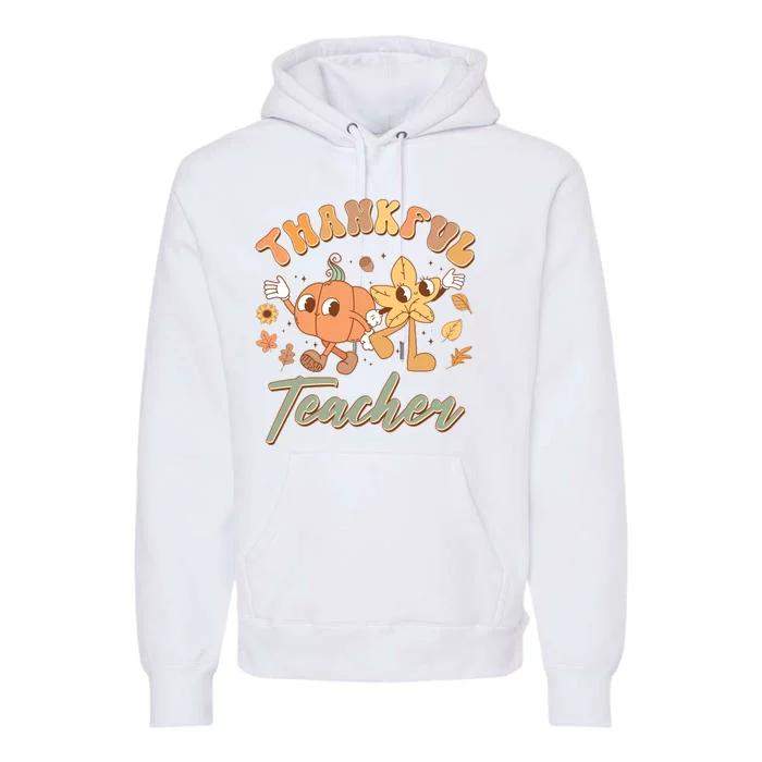 Cute Thanksgiving Thankful Teacher Premium Hoodie