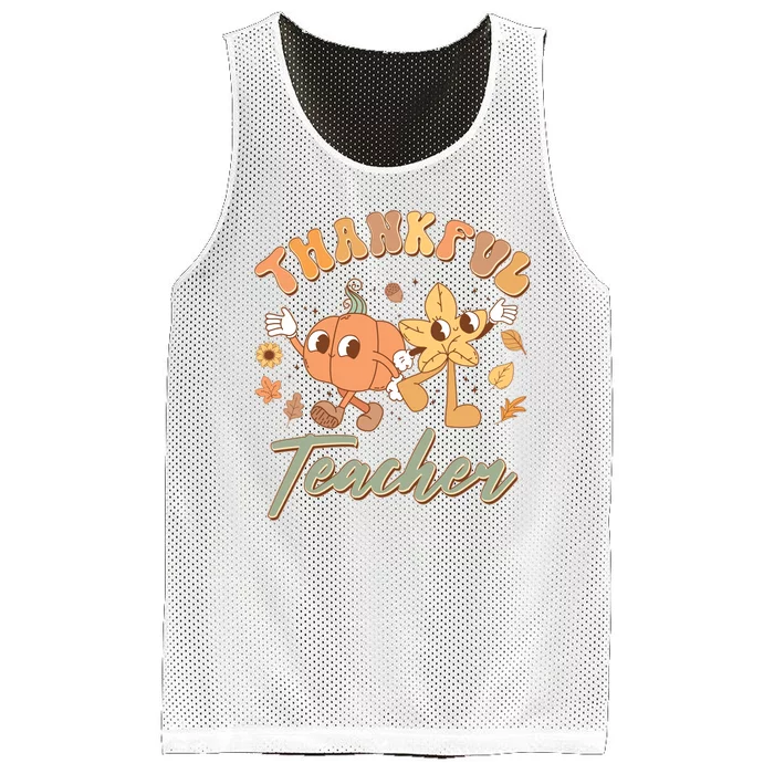 Cute Thanksgiving Thankful Teacher Mesh Reversible Basketball Jersey Tank