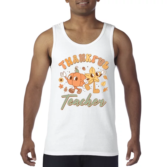 Cute Thanksgiving Thankful Teacher Tank Top