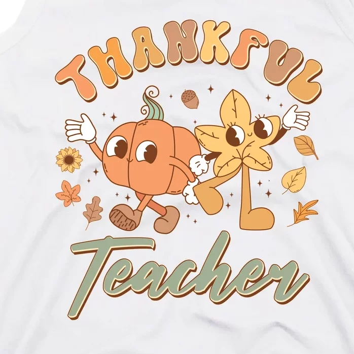 Cute Thanksgiving Thankful Teacher Tank Top