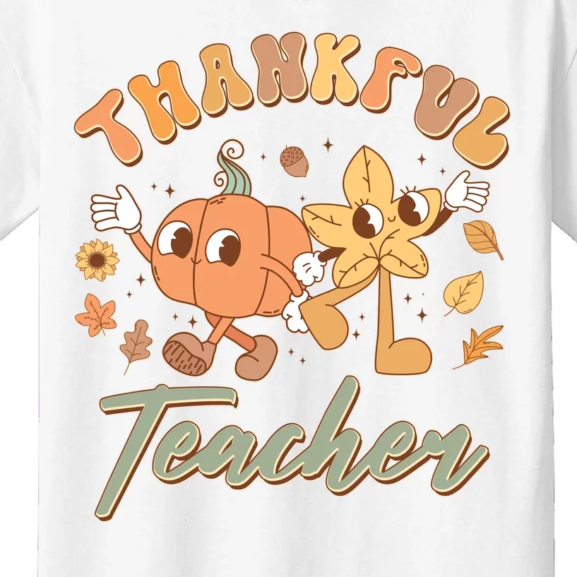 Cute Thanksgiving Thankful Teacher Kids T-Shirt