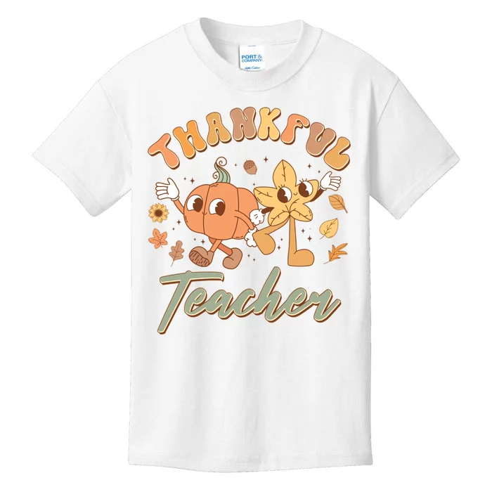 Cute Thanksgiving Thankful Teacher Kids T-Shirt