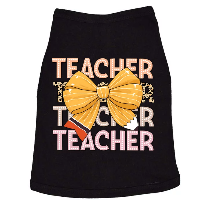 Coquette Teacher Teacher Pencil Coquette Bow Doggie Tank