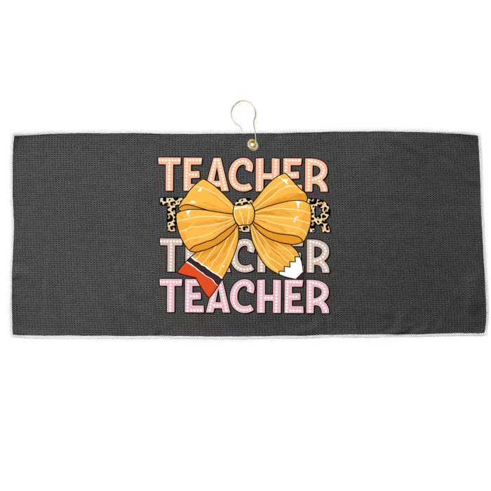 Coquette Teacher Teacher Pencil Coquette Bow Large Microfiber Waffle Golf Towel