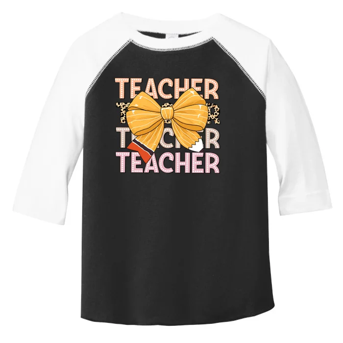 Coquette Teacher Teacher Pencil Coquette Bow Toddler Fine Jersey T-Shirt