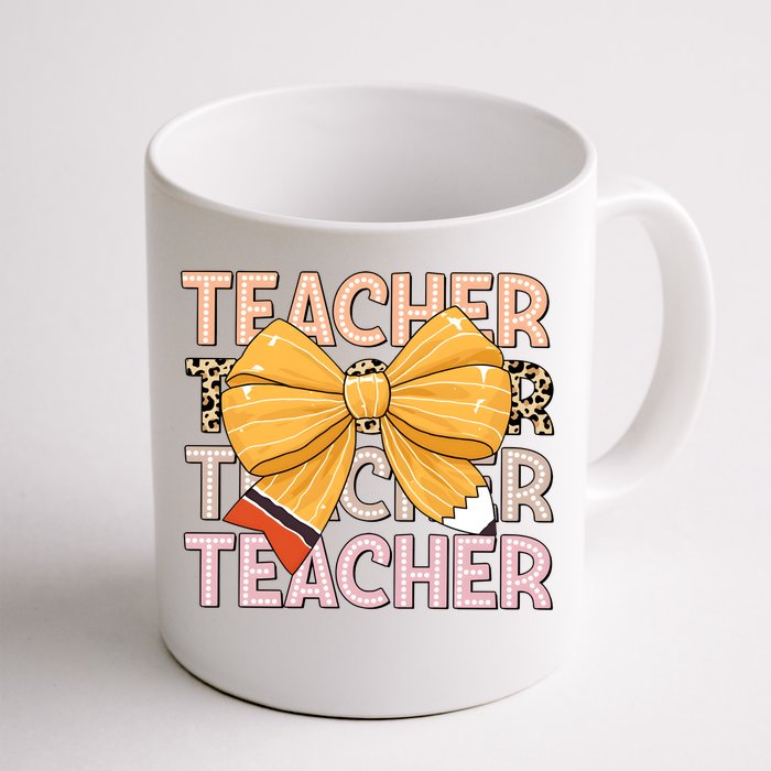 Coquette Teacher Teacher Pencil Coquette Bow Front & Back Coffee Mug