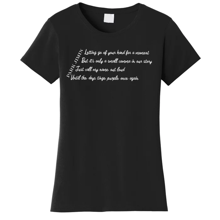 Closer Than This Lyrics Printed Park Jimin Women's T-Shirt