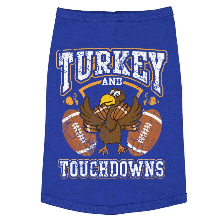 Cute Thanksgiving Turkey And Touchdowns Football Funny Funny Doggie Tank