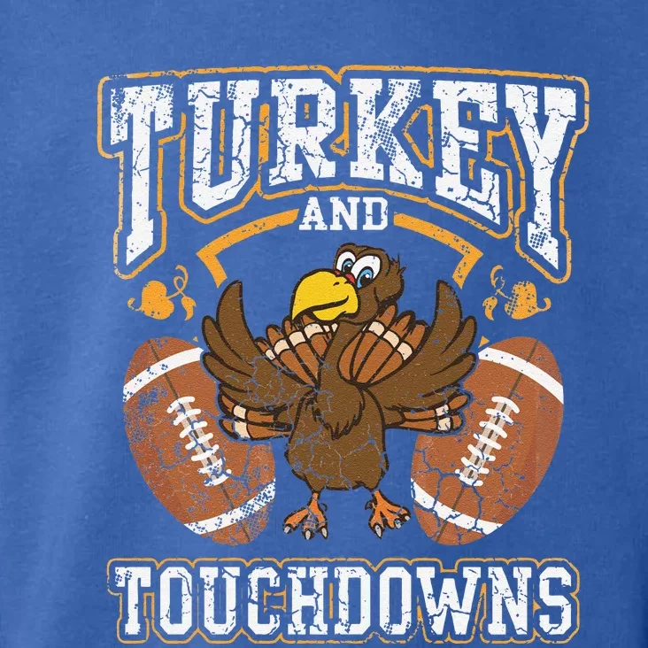 Cute Thanksgiving Turkey And Touchdowns Football Funny Funny Toddler Hoodie