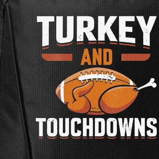 Cute Thanksgiving Turkey And Touchdowns Football Funny City Backpack