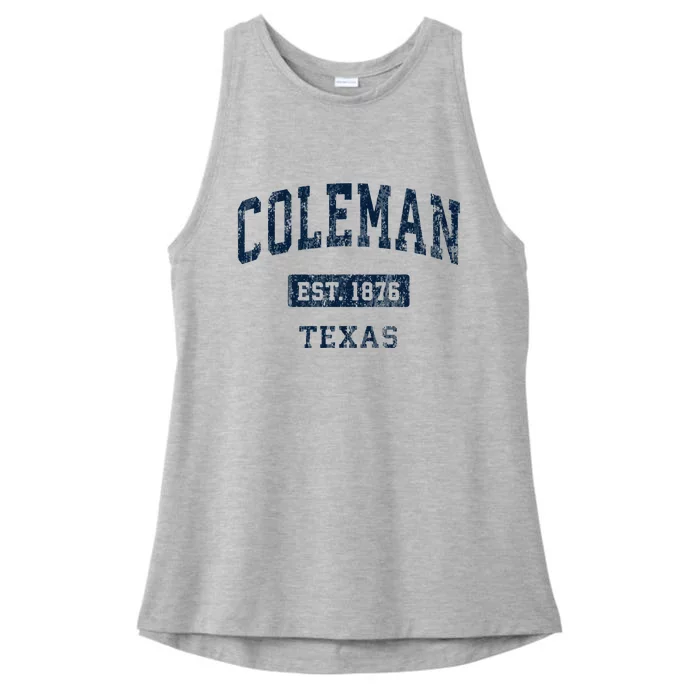 Coleman Texas Tx Vintage Sports Established Ladies Tri-Blend Wicking Tank