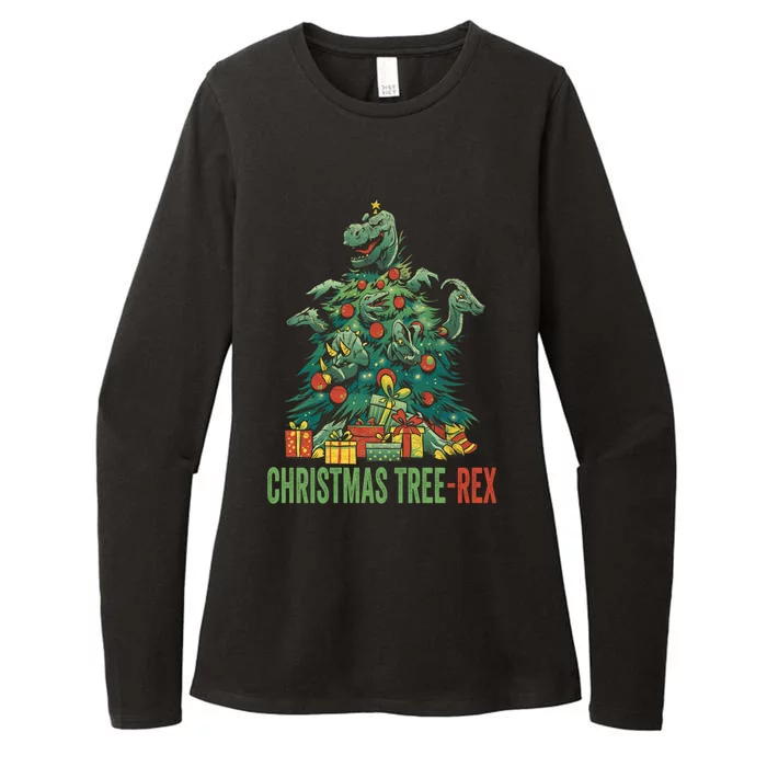 Christmas Tree Trex Christmas Cool Gift Womens CVC Long Sleeve Shirt