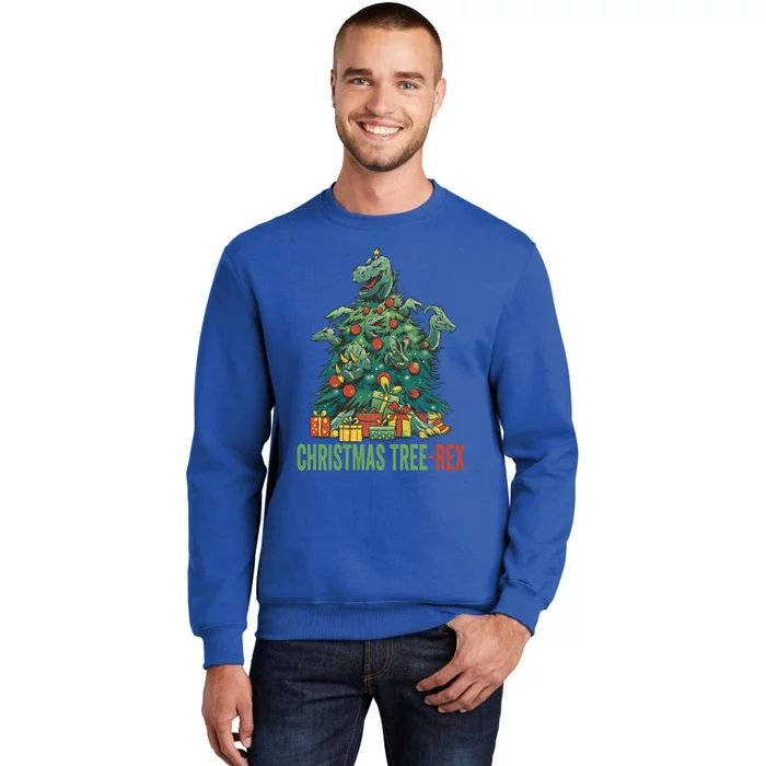 Christmas Tree Trex Christmas Cool Gift Tall Sweatshirt