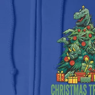 Christmas Tree Trex Christmas Cool Gift Full Zip Hoodie