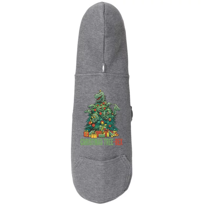 Christmas Tree Trex Christmas Cool Gift Doggie 3-End Fleece Hoodie