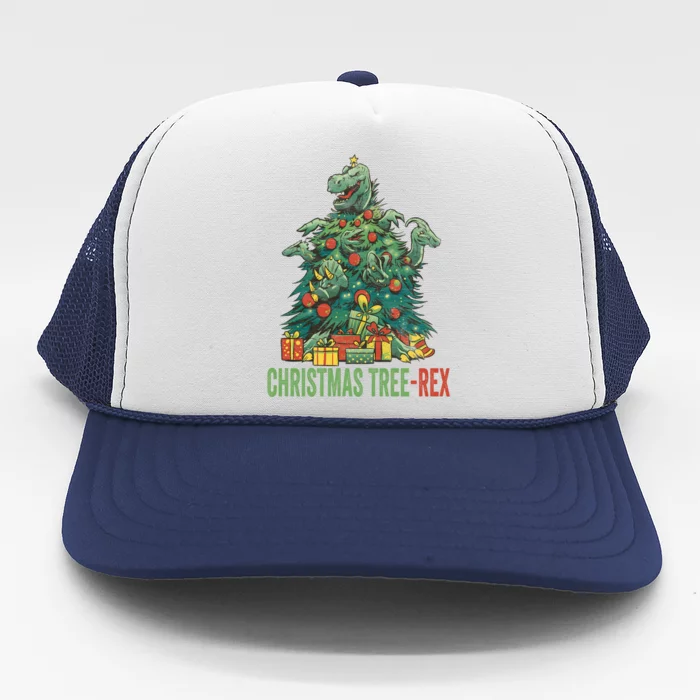 Christmas Tree Trex Christmas Cool Gift Trucker Hat