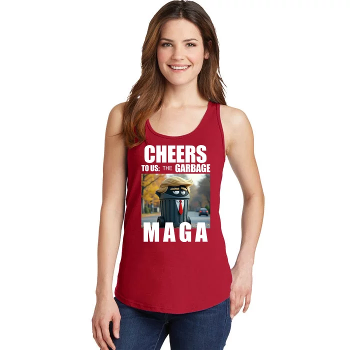 Cheers To The Us Garbage Maga Donald Trump Ladies Essential Tank