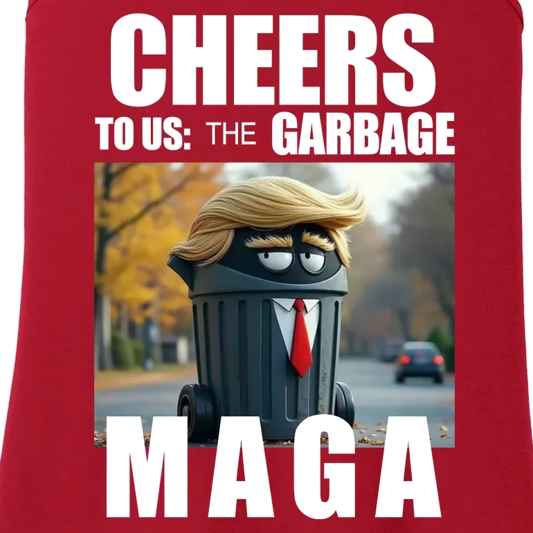 Cheers To The Us Garbage Maga Donald Trump Ladies Essential Tank