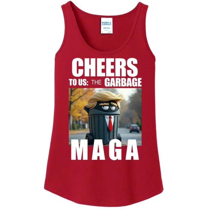 Cheers To The Us Garbage Maga Donald Trump Ladies Essential Tank