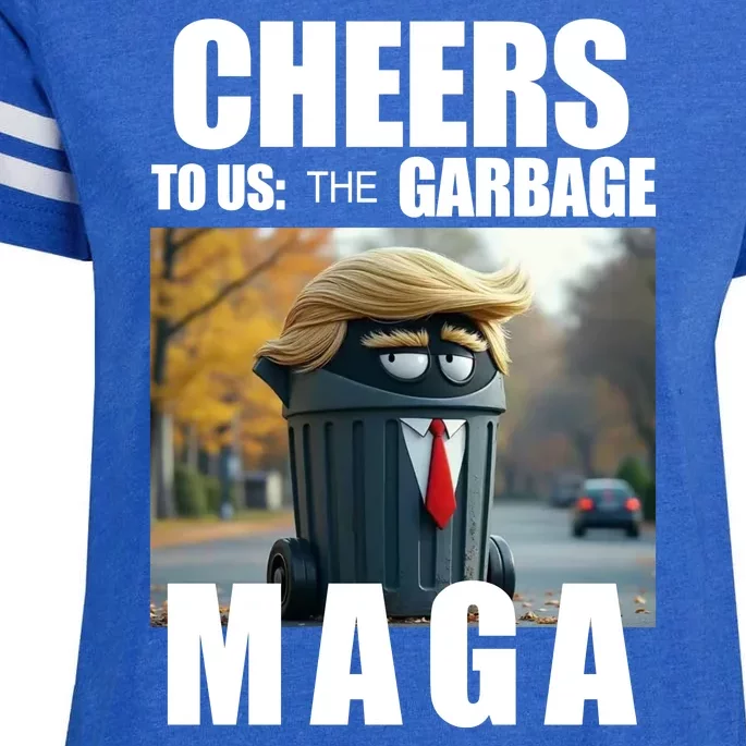 Cheers To The Us Garbage Maga Donald Trump Enza Ladies Jersey Football T-Shirt