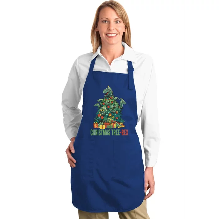 Christmas Tree Trex Christmas Meaningful Gift Full-Length Apron With Pocket