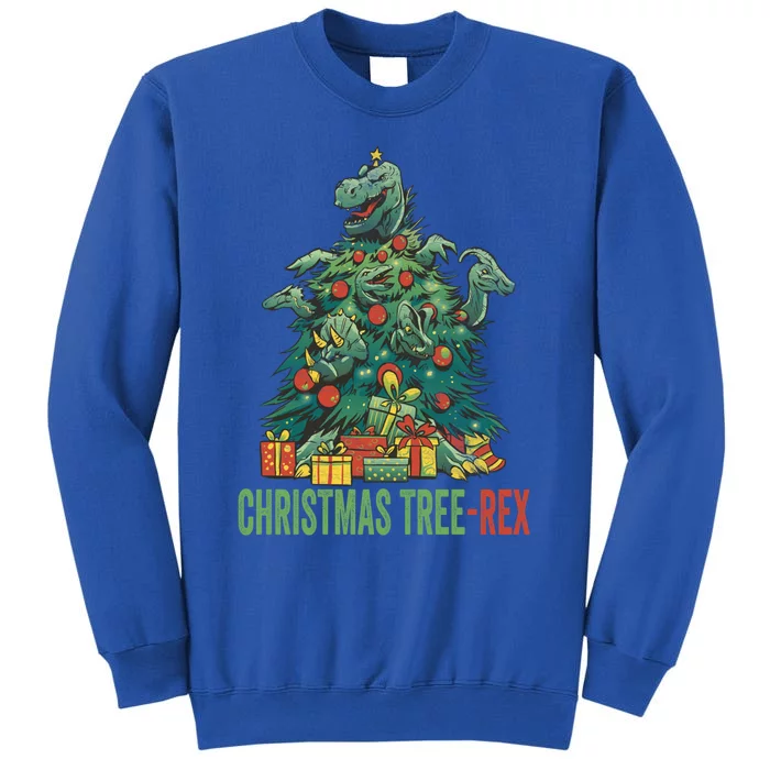 Christmas Tree Trex Christmas Meaningful Gift Tall Sweatshirt