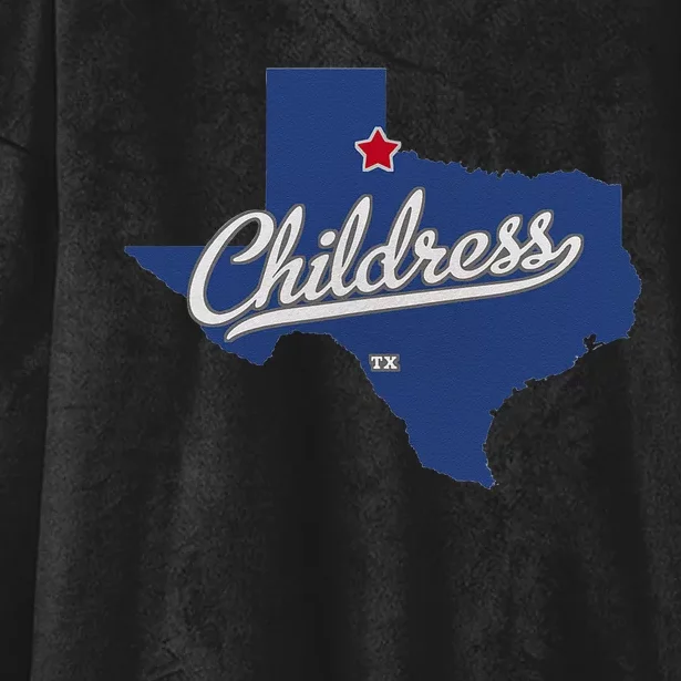 Childress Texas TX Map Hooded Wearable Blanket