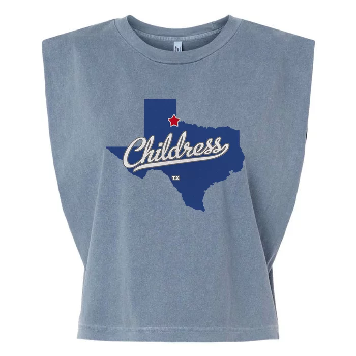 Childress Texas TX Map Garment-Dyed Women's Muscle Tee