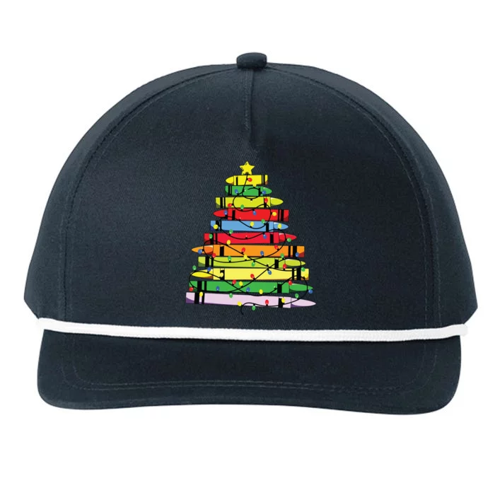 Christmas Tree Teacher Student Xmas Teacher Pajamas Snapback Five-Panel Rope Hat