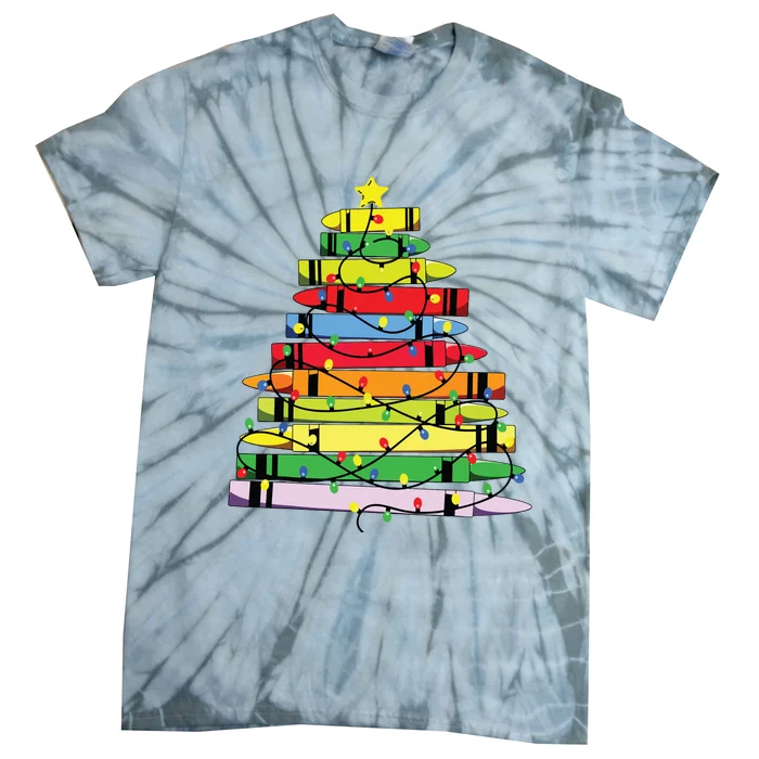 Christmas Tree Teacher Student Xmas Teacher Pajamas Tie-Dye T-Shirt