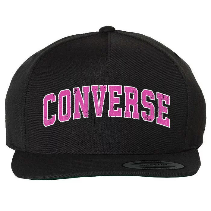 Converse Texas TX Vintage Sports Design Pink Design Wool Snapback Cap