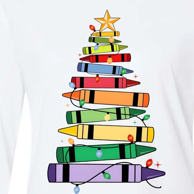 Christmas Tree Teacher School Holiday Season Womens Cotton Relaxed Long Sleeve T-Shirt