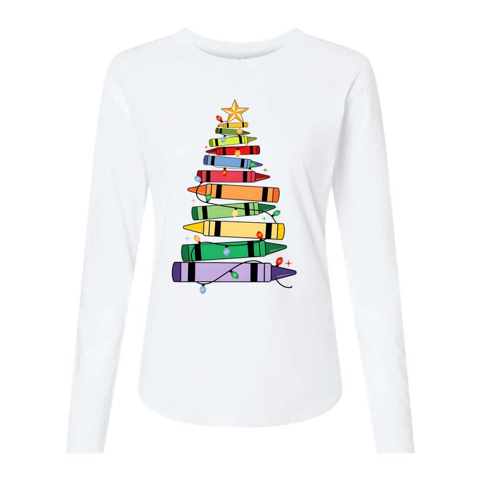 Christmas Tree Teacher School Holiday Season Womens Cotton Relaxed Long Sleeve T-Shirt