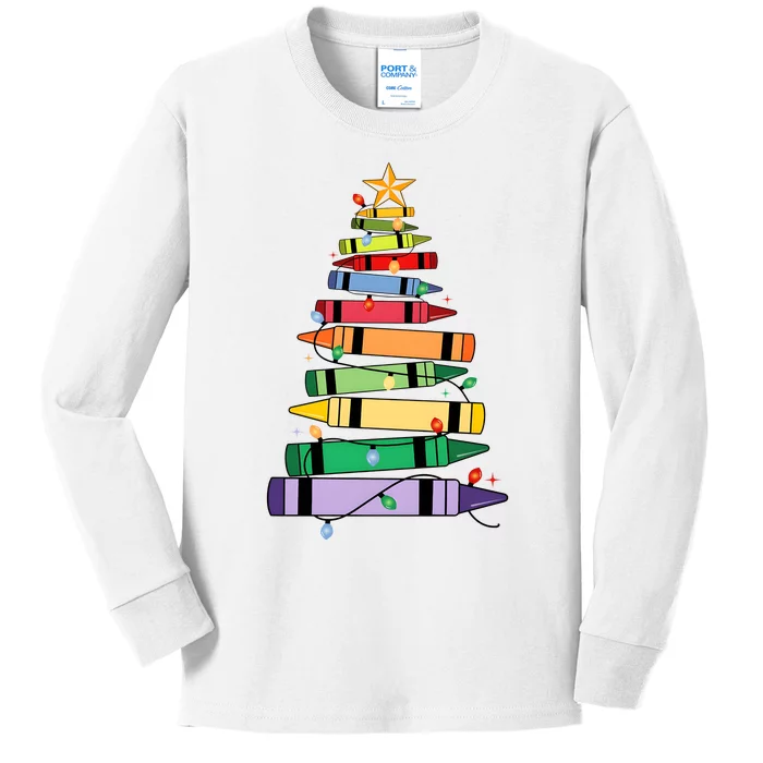 Christmas Tree Teacher School Holiday Season Kids Long Sleeve Shirt