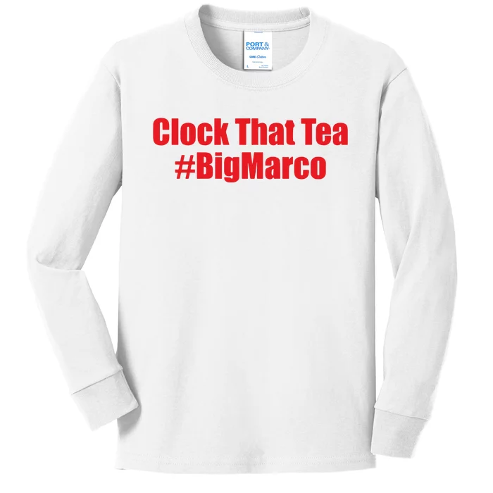 Clock That Tea #Bigmarco Kids Long Sleeve Shirt