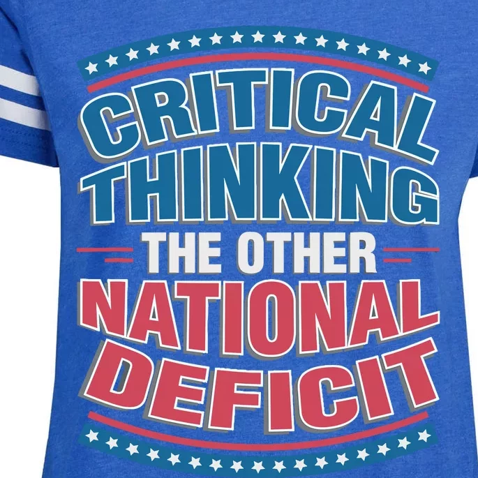 Critical Thinking The Other National Deficit Enza Ladies Jersey Football T-Shirt