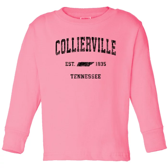 Collierville Tennessee Tn Vintage Athletic Sports Toddler Long Sleeve Shirt