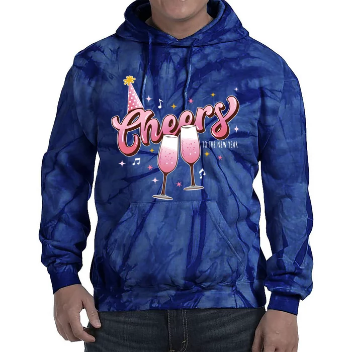 Cheers To The New Year 2024 Happy New Year Drinking Team Tie Dye Hoodie