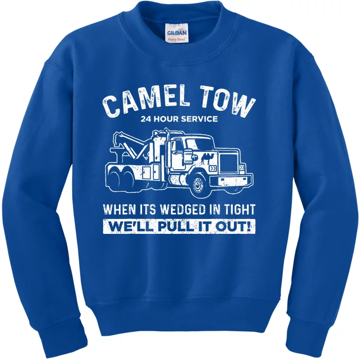 Camel Towing Tow Truck Humor Camel Towing Kids Sweatshirt