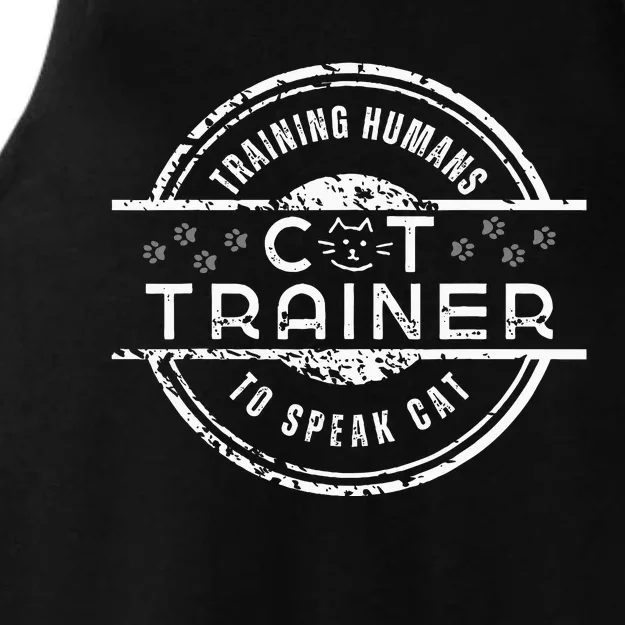 Cat Trainer Training People To Speak Cat Feline Behavior Ladies Tri-Blend Wicking Tank