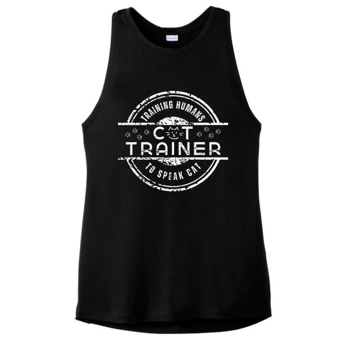 Cat Trainer Training People To Speak Cat Feline Behavior Ladies Tri-Blend Wicking Tank