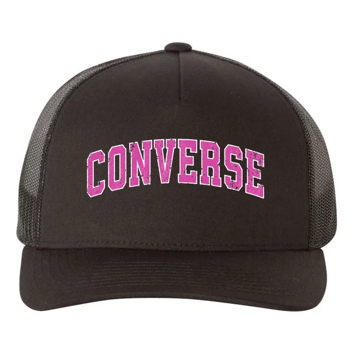 Converse Texas TX Vintage Sports Design Pink Design Yupoong Adult 5-Panel Trucker Hat