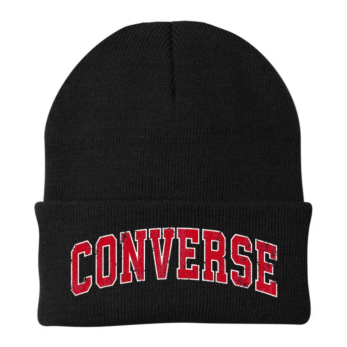 Converse Texas TX Vintage Sports Design Red Design Knit Cap Winter Beanie