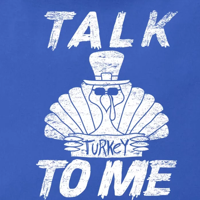 Cute Talk Turkey To Me Funny Gobbler Thanksgiving Fan Gift Zip Tote Bag