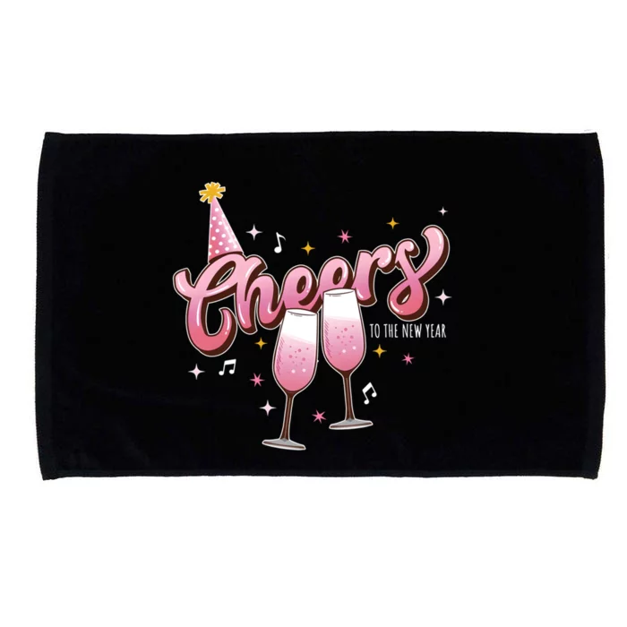 Cheers To The New Year 2024 Cool Gift Microfiber Hand Towel