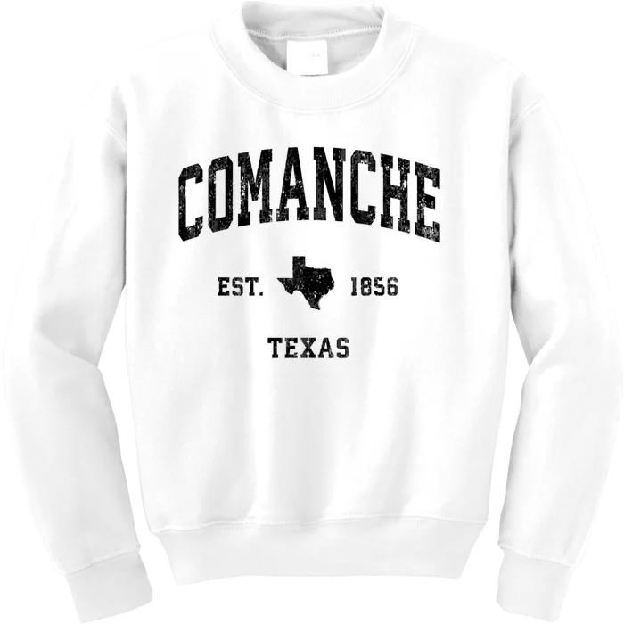 Comanche Texas Tx Vintage Established Athletic Sports Design Kids Sweatshirt