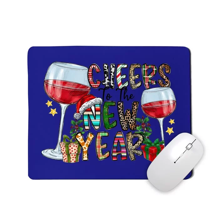 Cheers To The New Year Christmas Santa Hat Wine Lover Meaningful Gift Mousepad